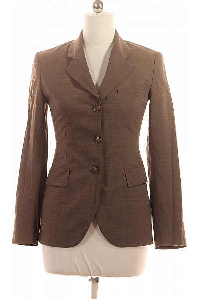 ZARA Hnědé vlněné polyesterové vypasované sako elegantní business jednořadé Vel. 38 | ZARA | obrázek 2