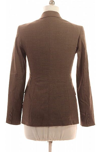 ZARA Hnědé vlněné polyesterové vypasované sako elegantní business jednořadé Vel. 38 | ZARA | obrázek 3