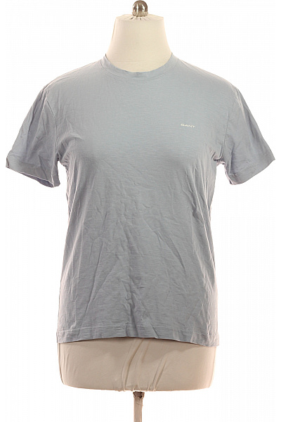 GANT Pánské Tričko Modré Krátký Rukáv Basic S Kulatým Výstřihem S Nápisem Velikost L