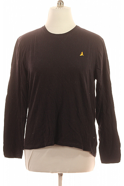 BRAVE SOUL Pánské Tričko Dlouhý Rukáv Černé Jednobarevné Basic S Výšivkou Vel. XL