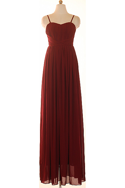 kraimod Dlouhé bordó šifonové společenské šaty na ramínka empire Vel. 36 | kraimod | obrázek 2