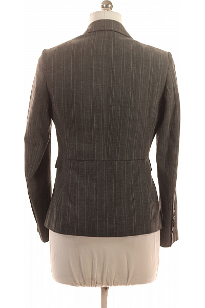 Marks & Spencer Dámský šedý polyesterový vypasovaný blejzr pruhovaný elegantní business jednořadé s jedním knoflíkem Velikost 12 | Marks & Spencer | obrázek 3