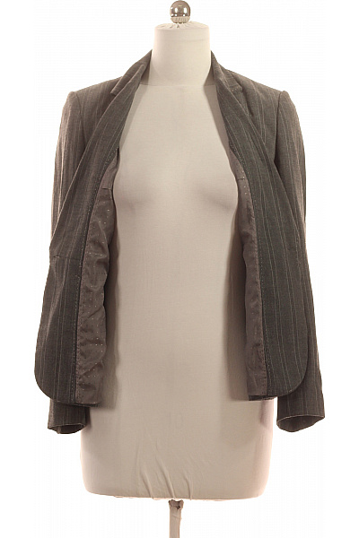 Marks & Spencer Dámský šedý polyesterový vypasovaný blejzr pruhovaný elegantní business jednořadé s jedním knoflíkem Velikost 12 | Marks & Spencer | obrázek 4