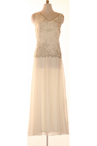 Jkara Dámské šaty Bez Rukávů Dlouhé Elegantní Společenské Vyšívané Vel. 16W