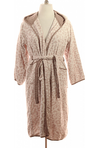 JETTE Dámský župan S Kapucí Zvířecí Vzor Růžový Béžový Velikost XL