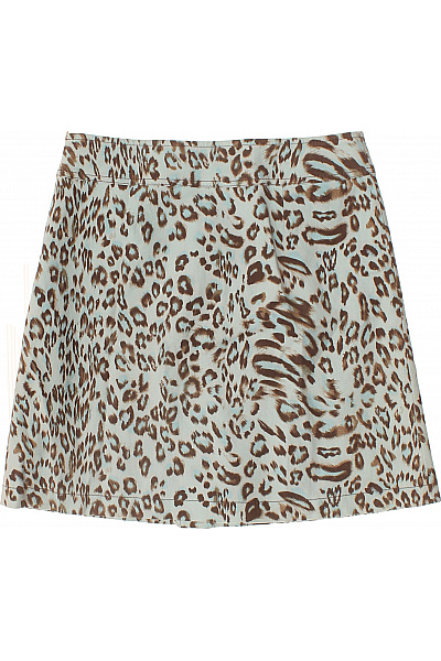 Laurel Dámská vlněná mini sukně leopardí vzor světle modrá hnědá Vel. EU 36 | Laurel | obrázek 3