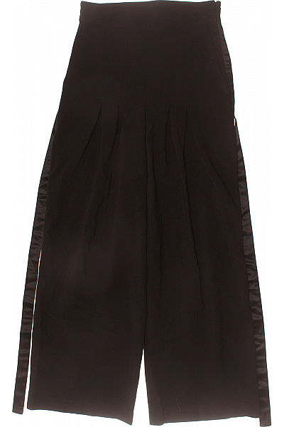 BCBGMAXAZRIA Dámské polyesterové společenské kalhoty černé široké elegantní s puky s lampasem Vel. 8 | BCBGMAXAZRIA | obrázek 2