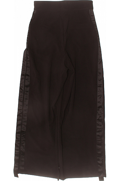 BCBGMAXAZRIA Dámské polyesterové společenské kalhoty černé široké elegantní s puky s lampasem Vel. 8 | BCBGMAXAZRIA | obrázek 3