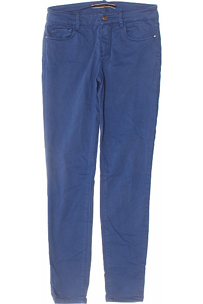 Massimo Dutti Dámské Bavlněné Modré Strečové Skinny Džíny S Kapsami Velikost 36