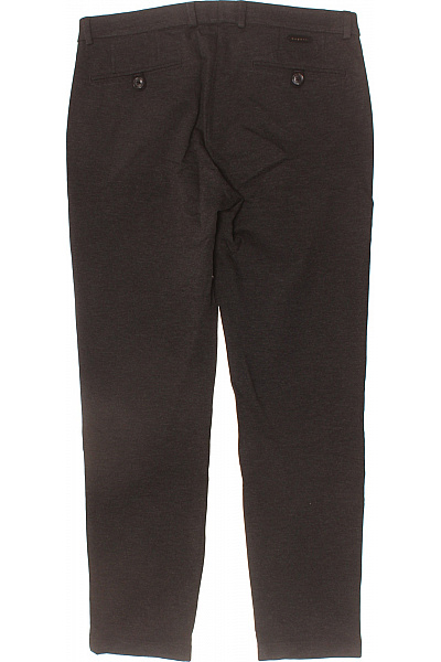 bugatti Pánské bavlněné tmavě šedé úpletové ležérní rovné kalhoty s knoflíky Velikost 42 | bugatti | obrázek 3