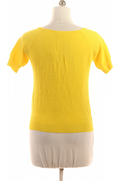 riani Dámská žlutá pletená halenka krátký rukáv hluboký výstřih Velikost 36 | riani | obrázek 3