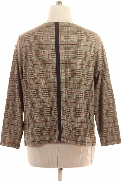 GINA LAURA Dámský béžový kostkovaný polyesterový elegantní kardigan bez zapínání Vel. 50 | GINA LAURA | obrázek 3