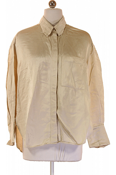 Marc O´Polo Dámská Viskózová Košile S Dlouhým Rukávem Béžová Lesklá Elegantní Volná Vel. 36
