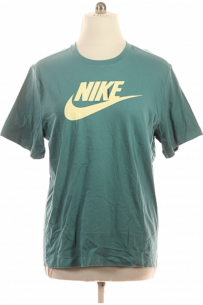 Nike Pánské Bavlněné Tričko Zelené S Krátkým Rukávem A Nápisem Velikost XL