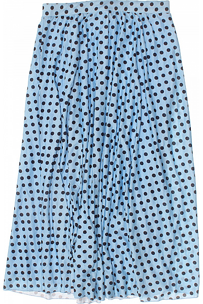 Dámská modrá polyesterová maxi sukně s puntíky plisovaná volná Vel. EU 40 | Unimoda | obrázek 2