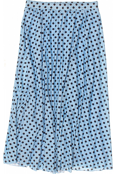 Dámská modrá polyesterová maxi sukně s puntíky plisovaná volná Vel. EU 40 | Unimoda | obrázek 3