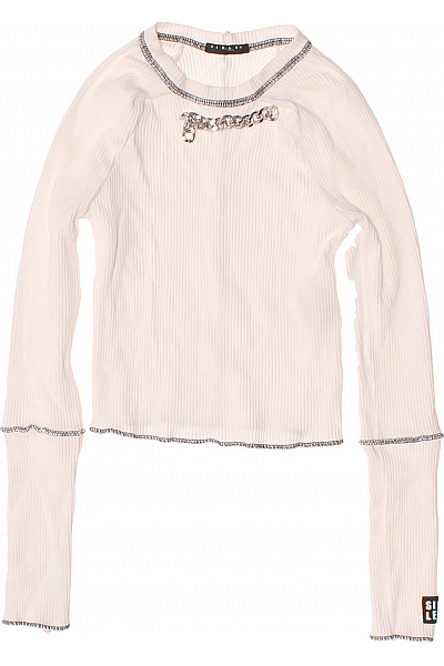 SISLEY Dívčí tričko s dlouhým rukávem a řetízkem bílé Vel. 140 cm | SISLEY | obrázek 2