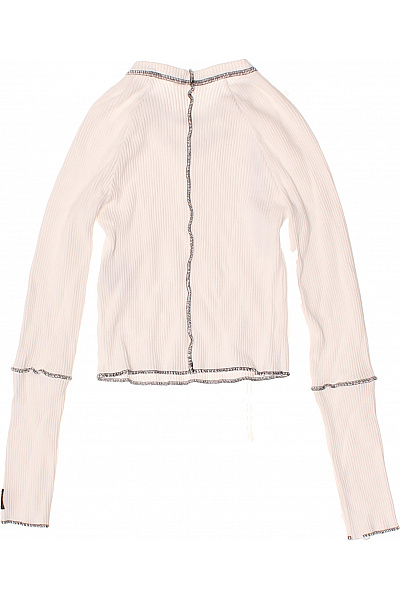 SISLEY Dívčí tričko s dlouhým rukávem a řetízkem bílé Vel. 140 cm | SISLEY | obrázek 3