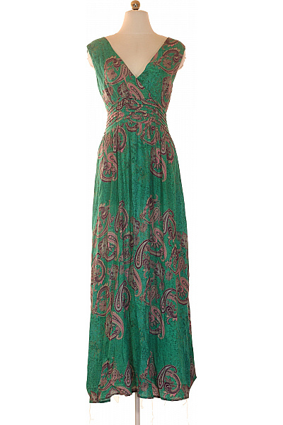 Dine'n Dance Zelené Dlouhé šaty S Paisley Vzorem Velikost M
