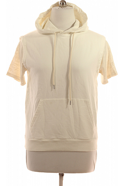 La Martina Pánské Krátký Rukáv Mikina Béžová Bavlněná S Kapucí Streetwear S Kapsou Vel. L