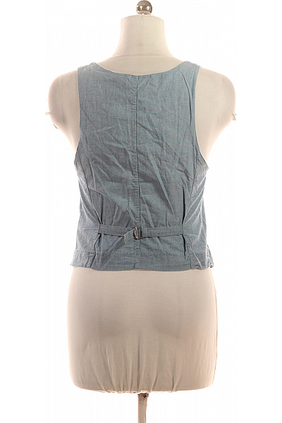 ZARA Dámská džínová krátká vesta modrá bez rukávů se zapínáním Vel. M | ZARA | obrázek 3