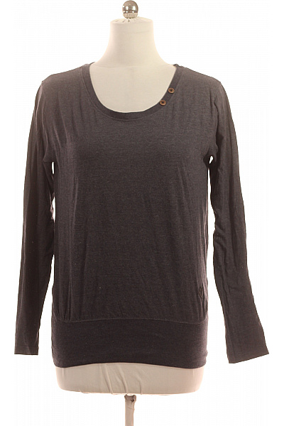 Dámské Tričko S Dlouhým Rukávem šedé Jednobarevné Basic Velikost L