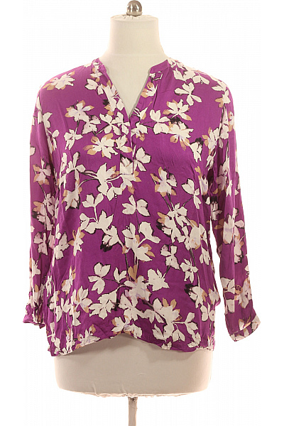 ETERNA Dámská halenka s dlouhým rukávem a květinovým potiskem fialová Vel. 46 | ETERNA | obrázek 2