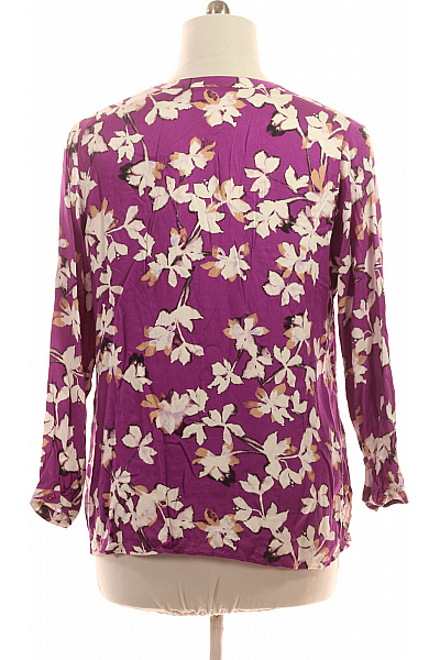 ETERNA Dámská halenka s dlouhým rukávem a květinovým potiskem fialová Vel. 46 | ETERNA | obrázek 3