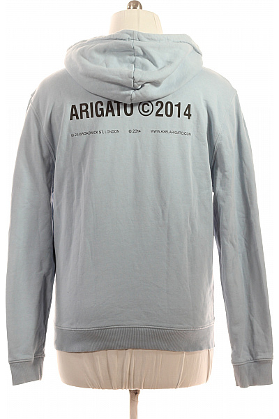 AXEL ARIGATO Pánská světle modrá mikina s kapucí přes hlavu klokaní kapsou streetwear Velikost L | AXEL ARIGATO | obrázek 2