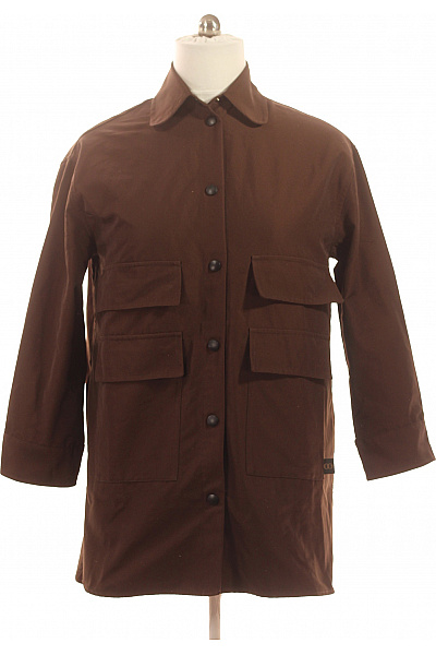 Ottod'Ame Dámská Bavlněná Košilová Bunda Hnědá Prodloužená Moderní Velikost 38