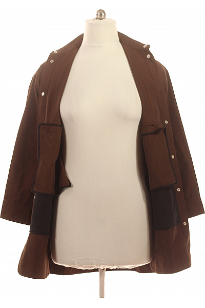 ottod'Ame Dámská bavlněná košilová bunda hnědá prodloužená moderní Velikost 38 | ottod'Ame | obrázek 3