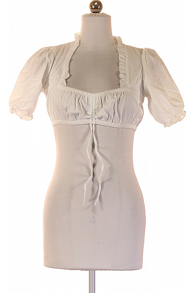 Almsach Bílá halenka s krátkým rukávem a volánky Vel. 32 | Almsach | obrázek 2