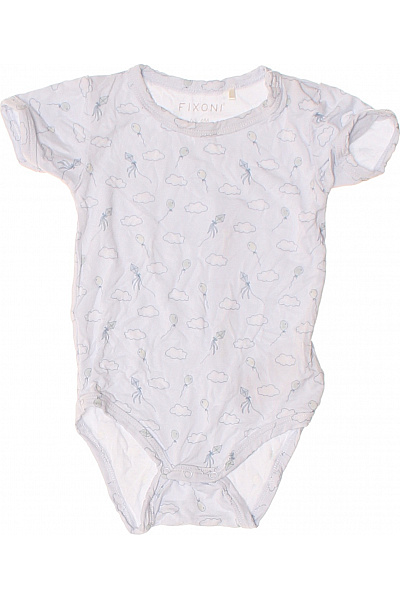 FIXONI Dětské Body S Potiskem Balónků A Mráčků, Krátký Rukáv, Viskóza Velikost 68