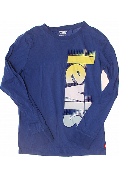 LEVIS Dětské Tričko S Dlouhým Rukávem Modré S Potiskem Vel. 152