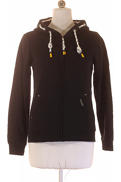 Schmuddelwedda Dámská černá Mikina S Kapucí A Zipem Streetwear Velikost L