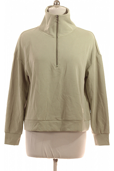 BETTY BARCLAY Dámská Zelená Polyesterová Mikina Se Stojáčkem A Zipem U Krku Velikost 40