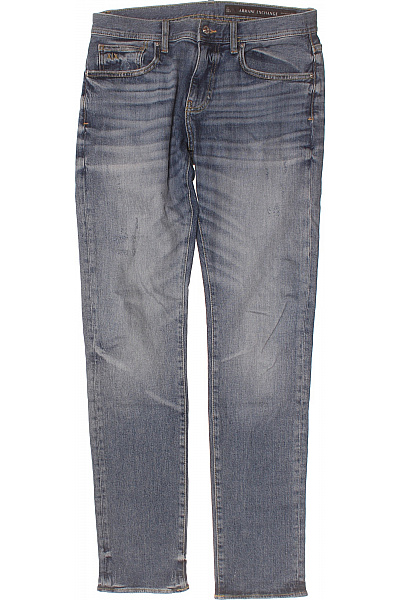 ARMANI Pánské Modré Džíny Vintage Pruhované S Kapsami Rovné Vel. 31