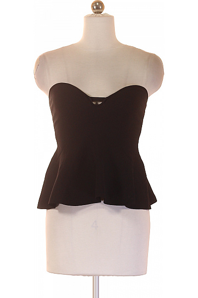 Černá Korzetová Halenka Bez Rukávů Peplum Elegantní Na Večírek Velikost S
