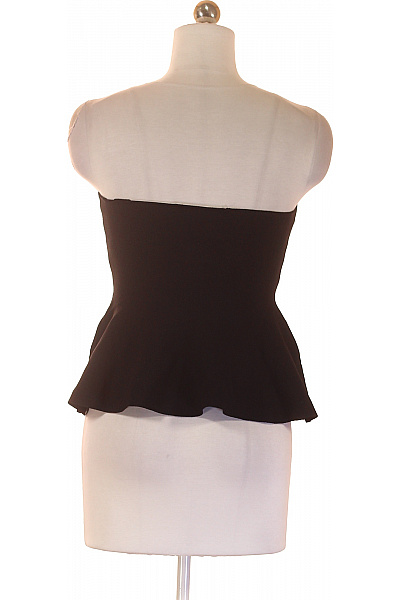 Černá korzetová halenka bez rukávů peplum elegantní na večírek Velikost S | Unimoda | obrázek 2