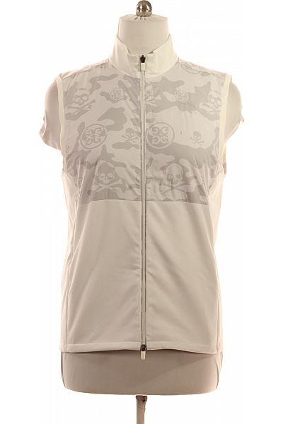 Pánská Polyesterová Vesta Sportovní Bílá Maskáčová Lebka Velikost XL