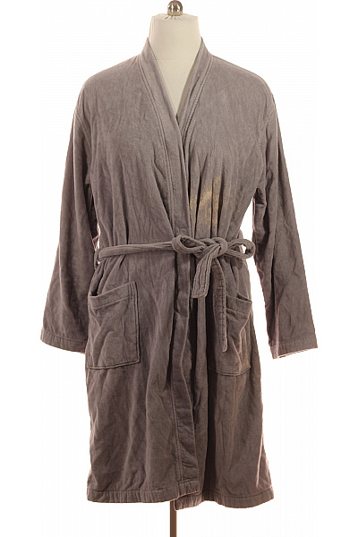 VOSSEN Pánský Manšestrový župan šedý S Páskem A Kapsami Vel. Xl