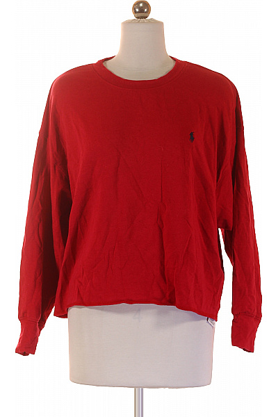 Ralph Lauren Dámské červené Tričko S Dlouhým Rukávem A Kulatým Výstřihem Basic Vel. XS