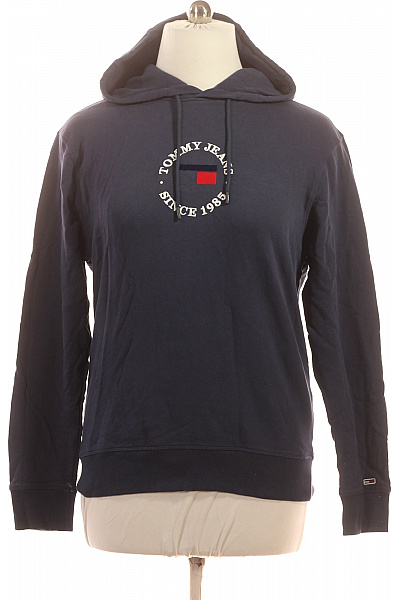 TOMMY HILFIGER Pánská tmavě modrá mikina s kapucí a potiskem streetwear styl Velikost l | TOMMY HILFIGER | obrázek 2