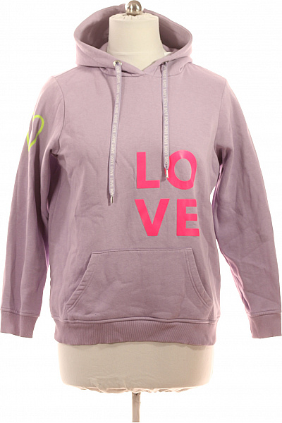 Zwillingsherz Dámská Fialová Mikina S Kapucí A Potiskem LOVE Vel. L/XL