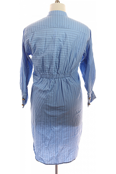 MUNTHE Modré pruhované košilové šaty s dlouhým rukávem a kapsami Velikost 36 | MUNTHE | obrázek 3