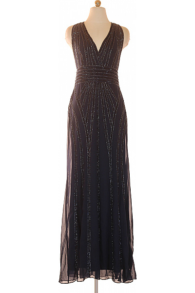 LACE &BEADS Dlouhé společenské šaty bez rukávů třpytivé večerní Vel. XS | LACE &BEADS | obrázek 2