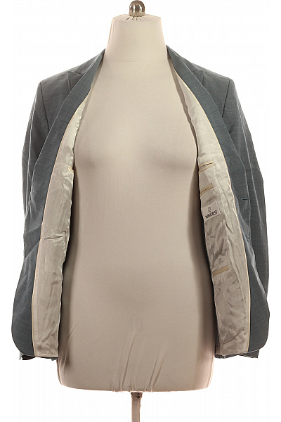 WILVORST Pánské společenské sako šedé strukturované jednořadé elegantní Velikost XXL | WILVORST | obrázek 4