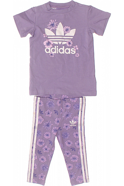 ADIDAS Dívčí souprava tričko a legíny fialové květinový vzor Vel. 80 | ADIDAS | obrázek 2
