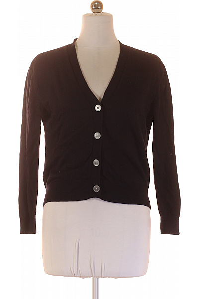 Dine'n Dance Dámský vlněný kardigan propínací s výstřihem do V elegantní tmavě fialový Velikost 38 | Dine'n Dance | obrázek 2