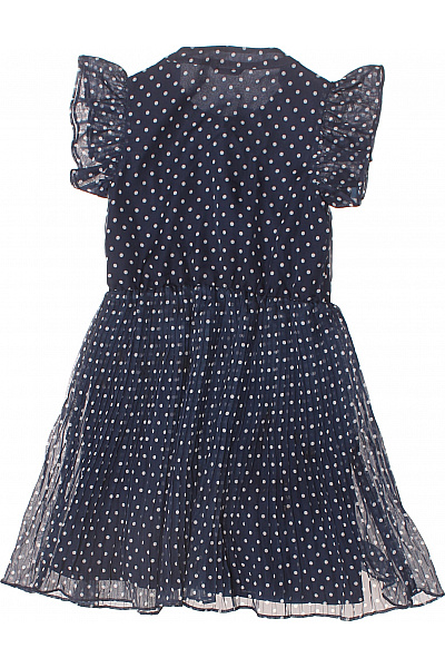 Guess Dívčí šaty tmavě modré puntíkované plisované letní Vel. 7 | Guess | obrázek 2